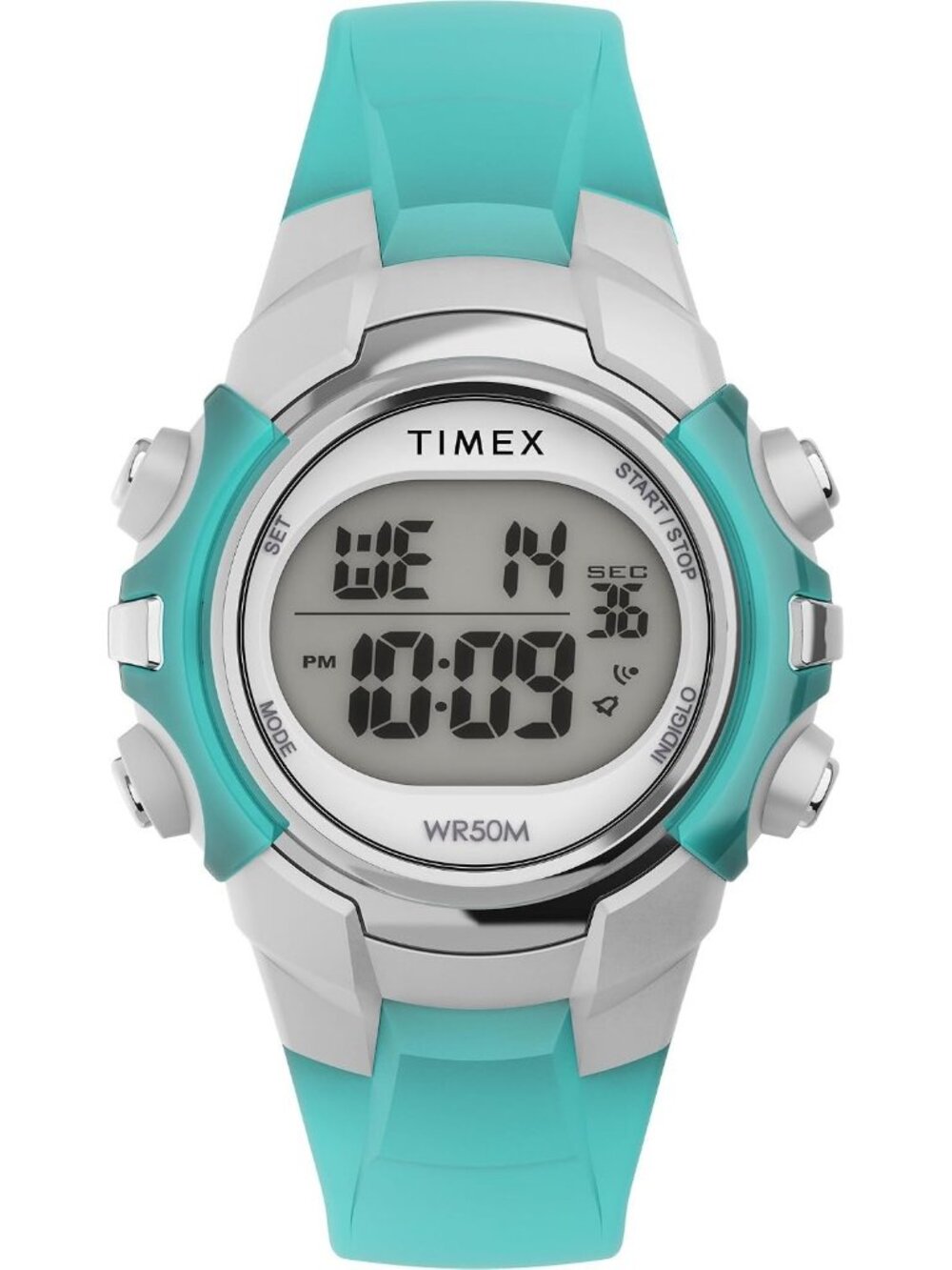 Unisex Blue/Silver-Tone/Digital Dial 33mm Silicone Strap Quartz Wrist Watches